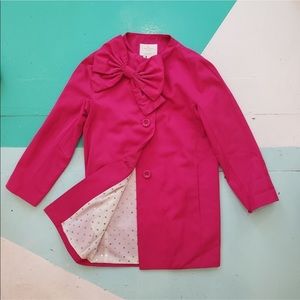 Kate Spade pink “Dorothy” rain coat w/bow